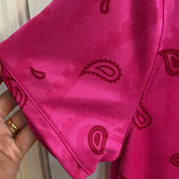 Nike Dri-FIT Victory Womens Golf Polo Paisley Pink Size Medium Split Neck Tennis - Picture 4 of 8